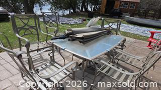 MaxSold Auction: Aluminum/Cast Aluminum Patio Dining Set with Tempered Glass Table A - Lombardy (Ontario, Canada) Estate Sale Online Auction - Berry Park Lane