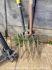 MaxSold Auction: Assorted Garden Tools: Leaf Rakes, Pitchfork, Hoe & Cultivator B - Lombardy (Ontario, Canada) Estate Sale Online Auction - Berry Park Lane