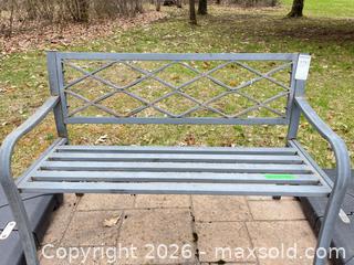 MaxSold Auction: Metal 2-Person Outdoor Bench with Lattice Back A - Lombardy (Ontario, Canada) Estate Sale Online Auction - Berry Park Lane