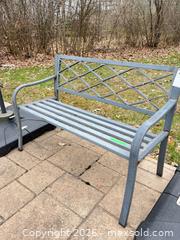 MaxSold Auction: Metal 2-Person Outdoor Bench with Lattice Back A - Lombardy (Ontario, Canada) Estate Sale Online Auction - Berry Park Lane