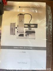 MaxSold Auction: Monoprice Select Mini (P/N 15365) Desktop 3D Printer with accessories B - Lombardy (Ontario, Canada) Estate Sale Online Auction - Berry Park Lane