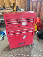 MaxSold Auction: Red Steel Rolling Tool Chest C - Lombardy (Ontario, Canada) Estate Sale Online Auction - Berry Park Lane