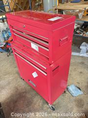 MaxSold Auction: Red Steel Rolling Tool Chest C - Lombardy (Ontario, Canada) Estate Sale Online Auction - Berry Park Lane