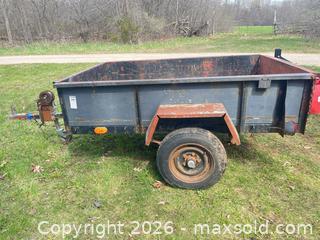 MaxSold Auction: Utility Trailer — Single Axle, Ball Coupler, Steel Frame, Wood Bed C - Lombardy (Ontario, Canada) Estate Sale Online Auction - Berry Park Lane