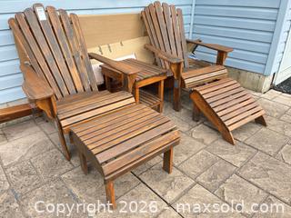 MaxSold Auction: Wood Adirondack Chairs with Ottomans and Side Table B - Lombardy (Ontario, Canada) Estate Sale Online Auction - Berry Park Lane