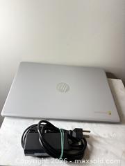MaxSold Auction: HP 14-inch Chromebook Laptop Silver Intel - Decatur (Georgia, USA) SELLER MANAGED Reseller Online Auction - North Druid Hills Road (STORAGE)