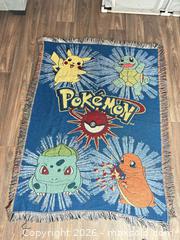 MaxSold Auction: Vintage 1990s Pokémon Tapestry Throw Blanket - Decatur (Georgia, USA) SELLER MANAGED Reseller Online Auction - North Druid Hills Road (STORAGE)