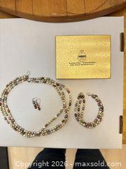MaxSold Auction: 925 Sterling Silver Multi-Color Freshwater Pearl Necklace, 3-Strand Bracelet & Earring set - Toronto (Ontario, Canada) SELLER MANAGED Moving Online Auction - Howard Park Avenue