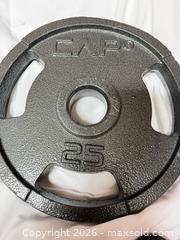 MaxSold Auction: CAP Cast Iron 25 lb Weight Plates, 6 Plates, 1" Center Hole - Toronto (Ontario, Canada) SELLER MANAGED Moving Online Auction - Howard Park Avenue