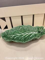 MaxSold Auction: Ceramic Rabbit Covered Dish & Cabbage Leaf Plate – Majolica Style Serveware Set - Toronto (Ontario, Canada) SELLER MANAGED Moving Online Auction - Howard Park Avenue