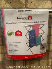 MaxSold Auction: Household Storage & Organization Lot – Black Resin Shelving, Chrome Drying Rack & Wall Hoo - Toronto (Ontario, Canada) SELLER MANAGED Moving Online Auction - Howard Park Avenue
