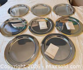 MaxSold Auction: Inoxpran 18/10 Stainless Steel & 24K Gold Charger Plates – Set of 8, Italian, With Certifi - Toronto (Ontario, Canada) SELLER MANAGED Moving Online Auction - Howard Park Avenue