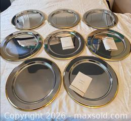 MaxSold Auction: Inoxpran 18/10 Stainless Steel & 24K Gold Charger Plates – Set of 8, Italian, With Certifi - Toronto (Ontario, Canada) SELLER MANAGED Moving Online Auction - Howard Park Avenue