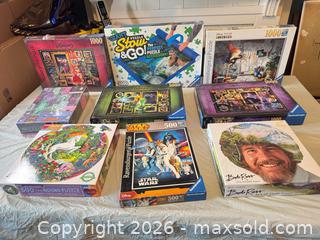 MaxSold Auction: Jigsaw Puzzle Lot – Ravensburger, Disney Villainous, Star Wars, Bob Ross & More | 8 Puzzle - Toronto (Ontario, Canada) SELLER MANAGED Moving Online Auction - Howard Park Avenue