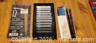 MaxSold Auction: Mixed media art supply lot – pastels, markers & 9x12 sketchbook - Toronto (Ontario, Canada) SELLER MANAGED Moving Online Auction - Howard Park Avenue