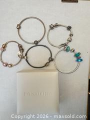 MaxSold Auction: Pandora Sterling Silver Bracelet Lot – 5 Bracelets with Charms | S925 ALE Marked - Toronto (Ontario, Canada) SELLER MANAGED Moving Online Auction - Howard Park Avenue