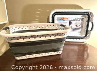 MaxSold Auction: Pop & Load Collapse & Store Collapsible Laundry Basket - White/Gray - Toronto (Ontario, Canada) SELLER MANAGED Moving Online Auction - Howard Park Avenue