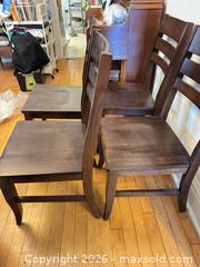 MaxSold Auction: Set of 4 Solid Wood Dark Brown Ladder Back Dining Chairs - Toronto (Ontario, Canada) SELLER MANAGED Moving Online Auction - Howard Park Avenue