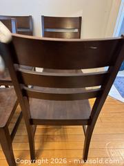MaxSold Auction: Set of 4 Solid Wood Dark Brown Ladder Back Dining Chairs - Toronto (Ontario, Canada) SELLER MANAGED Moving Online Auction - Howard Park Avenue