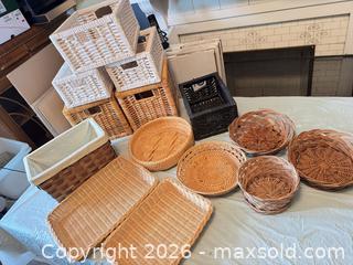 MaxSold Auction: Wicker & Rattan Basket Lot – Storage Baskets, Trays & Chargers | Various Sizes & Colors - Toronto (Ontario, Canada) SELLER MANAGED Moving Online Auction - Howard Park Avenue