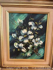 MaxSold Auction: (1pc) Original Dogwoods Oil Painting by Thelma Stobie - New Westminster (British Columbia, Canada) PARTNER MANAGED Estate Sale Online Auction - Chestnut Street