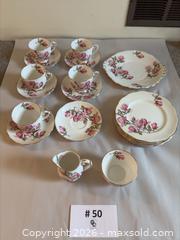 MaxSold Auction: (20 pcs) Vintage Roslyn Fine Bone China, "Magnolia" - New Westminster (British Columbia, Canada) PARTNER MANAGED Estate Sale Online Auction - Chestnut Street
