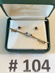 MaxSold Auction: (3pcs) 9ct Gold (375 Stamp) Earrings & Tie Clip - New Westminster (British Columbia, Canada) PARTNER MANAGED Estate Sale Online Auction - Chestnut Street