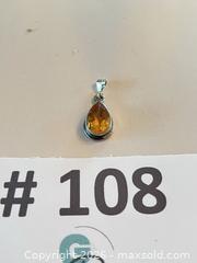 MaxSold Auction: (925 Sterling) & Citrine Teardrop Pendant - New Westminster (British Columbia, Canada) PARTNER MANAGED Estate Sale Online Auction - Chestnut Street