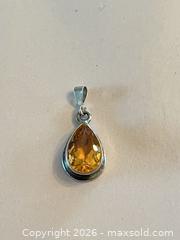 MaxSold Auction: (925 Sterling) & Citrine Teardrop Pendant - New Westminster (British Columbia, Canada) PARTNER MANAGED Estate Sale Online Auction - Chestnut Street