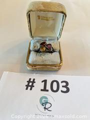 MaxSold Auction: (925 Sterling) Ring with Gemstones (Citrine, Amethyst & Garnet) - New Westminster (British Columbia, Canada) PARTNER MANAGED Estate Sale Online Auction - Chestnut Street
