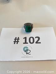MaxSold Auction: (925 Sterling) Vintage Ring with Malachite Stone - New Westminster (British Columbia, Canada) PARTNER MANAGED Estate Sale Online Auction - Chestnut Street