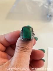 MaxSold Auction: (925 Sterling) Vintage Ring with Malachite Stone - New Westminster (British Columbia, Canada) PARTNER MANAGED Estate Sale Online Auction - Chestnut Street