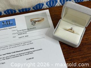 MaxSold Auction: 14K Yellow & White Gold Pear Diamond Solitaire Ring - Hamilton (Ontario, Canada) SELLER MANAGED Estate Sale Online Auction - Gertrude Street