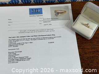 MaxSold Auction: 14K Yellow & White Gold Pear Diamond Solitaire Ring - Hamilton (Ontario, Canada) SELLER MANAGED Estate Sale Online Auction - Gertrude Street