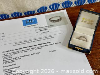 MaxSold Auction: 18K White Gold Diamond Half Eternity Band - Hamilton (Ontario, Canada) SELLER MANAGED Estate Sale Online Auction - Gertrude Street
