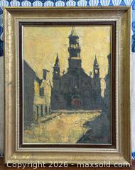 MaxSold Auction: Antique Oil on Canvas – European Architectural Scene – Signed + Framed - Hamilton (Ontario, Canada) SELLER MANAGED Estate Sale Online Auction - Gertrude Street