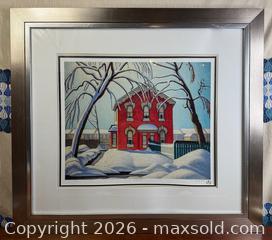 MaxSold Auction: Lawren Harris “Red House, Winter” Framed Print – Group of Seven – Somerville Editions - Hamilton (Ontario, Canada) SELLER MANAGED Estate Sale Online Auction - Gertrude Street
