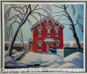 MaxSold Auction: Lawren Harris “Red House, Winter” Framed Print – Group of Seven – Somerville Editions - Hamilton (Ontario, Canada) SELLER MANAGED Estate Sale Online Auction - Gertrude Street