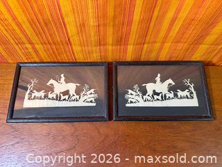 MaxSold Auction: Pair of Silhouette Paper-Cut Fox Hunting Scenes Framed  - Hamilton (Ontario, Canada) SELLER MANAGED Estate Sale Online Auction - Gertrude Street