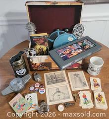 MaxSold Auction: Small Trunk Full of Various Items (Signed Book, Classic Horror Movies, Pins, Fun) - East Cocalico Township (Pennsylvania, USA) SELLER MANAGED Downsizing Online Auction - Stevens Road