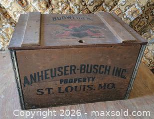 MaxSold Auction: Vintage Wooden Budweiser Beer Crate - East Cocalico Township (Pennsylvania, USA) SELLER MANAGED Downsizing Online Auction - Stevens Road