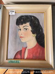 MaxSold Auction: Original Oil Portrait and Poppies on Canvas, Framed Pair - West Vancouver (British Columbia, Canada) SELLER MANAGED Downsizing Online Auction - 17th Street (CONDO)
