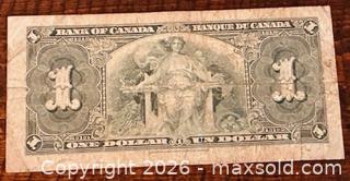 MaxSold Auction: 1937 Cdn. King George VI 1 Dollar Paper Banknote  - Newmarket (Ontario, Canada) PARTNER MANAGED Reseller Online Auction - Walter Avenue