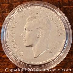 MaxSold Auction: 1951 Cdn. Silver King George VI 1 Dollar  - Newmarket (Ontario, Canada) PARTNER MANAGED Reseller Online Auction - Walter Avenue