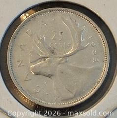 MaxSold Auction: 1953SF Cdn. Silver Queen Elizabeth II 25 Cents  - Newmarket (Ontario, Canada) PARTNER MANAGED Reseller Online Auction - Walter Avenue