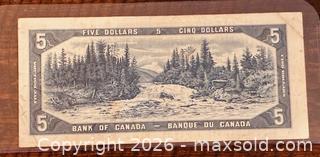 MaxSold Auction: 1954 Cdn. Queen Elizabeth II 5 Dollars Paper Banknote  - Newmarket (Ontario, Canada) PARTNER MANAGED Reseller Online Auction - Walter Avenue