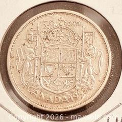 MaxSold Auction: 1958 Cdn. Silver Queen Elizabeth II 50 Cents  - Newmarket (Ontario, Canada) PARTNER MANAGED Reseller Online Auction - Walter Avenue