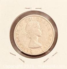 MaxSold Auction: 1958 Cdn. Silver Queen Elizabeth II 50 Cents  - Newmarket (Ontario, Canada) PARTNER MANAGED Reseller Online Auction - Walter Avenue