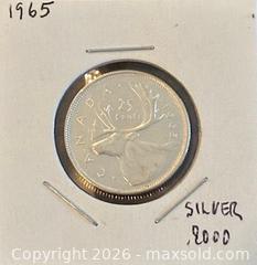 MaxSold Auction: 1965 Cdn. Silver Queen Elizabeth II 25 Cents  - Newmarket (Ontario, Canada) PARTNER MANAGED Reseller Online Auction - Walter Avenue