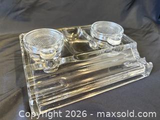 MaxSold Auction: C.1930 Art Deco Modernist All Glass Twin Well Lidded Inkwell - Toronto (Ontario, Canada) PARTNER MANAGED Reseller Online Auction - Railside Road